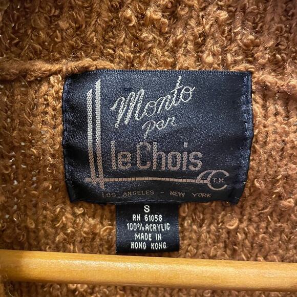 Monto Par Le Chois S Vintage 80s Boucle Knit Cardigan | Oversized Slouchy Boho - Picture 5 of 5